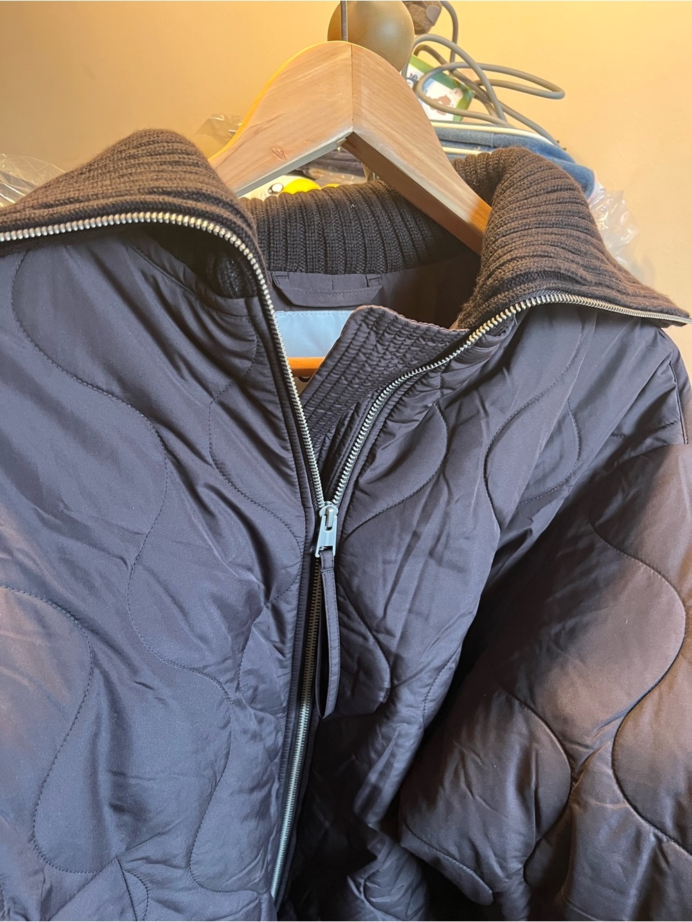 COS Quilted Puffer Jacket in Dark Brown
